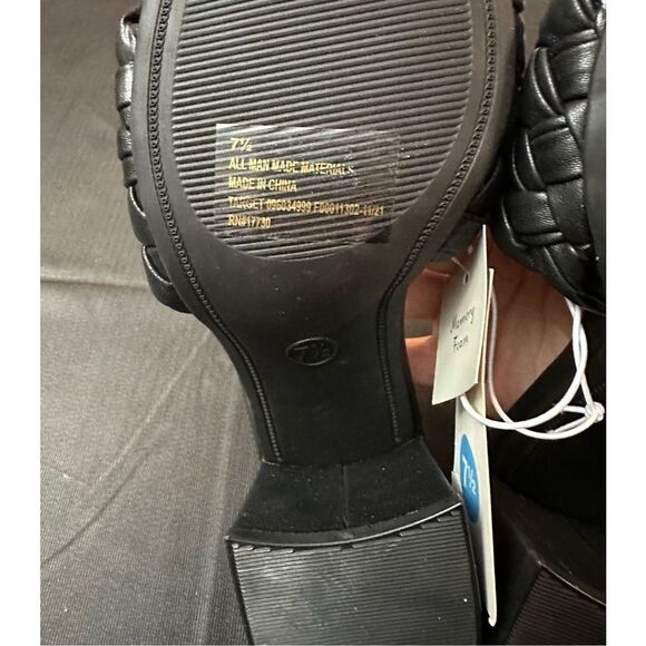 A New Day Women's Dorothy Slide Heels Open Toe Slip On Woven Sandals Size 7 1/2 - Picture 4 of 6